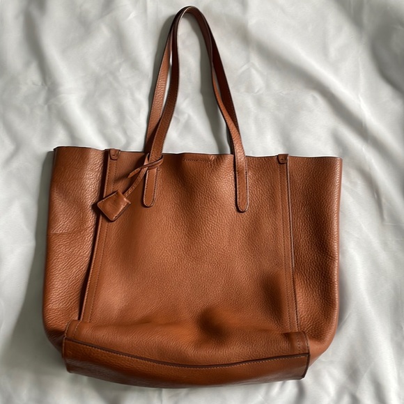 J. Crew Handbags - J Crew 100% Leather Slouchy Tote, English Chestnut Brown Leather Work Bags